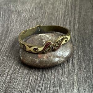 Vintage Bracelet Bronze Golden Ivory Bracelet
